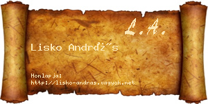 Lisko András névjegykártya
